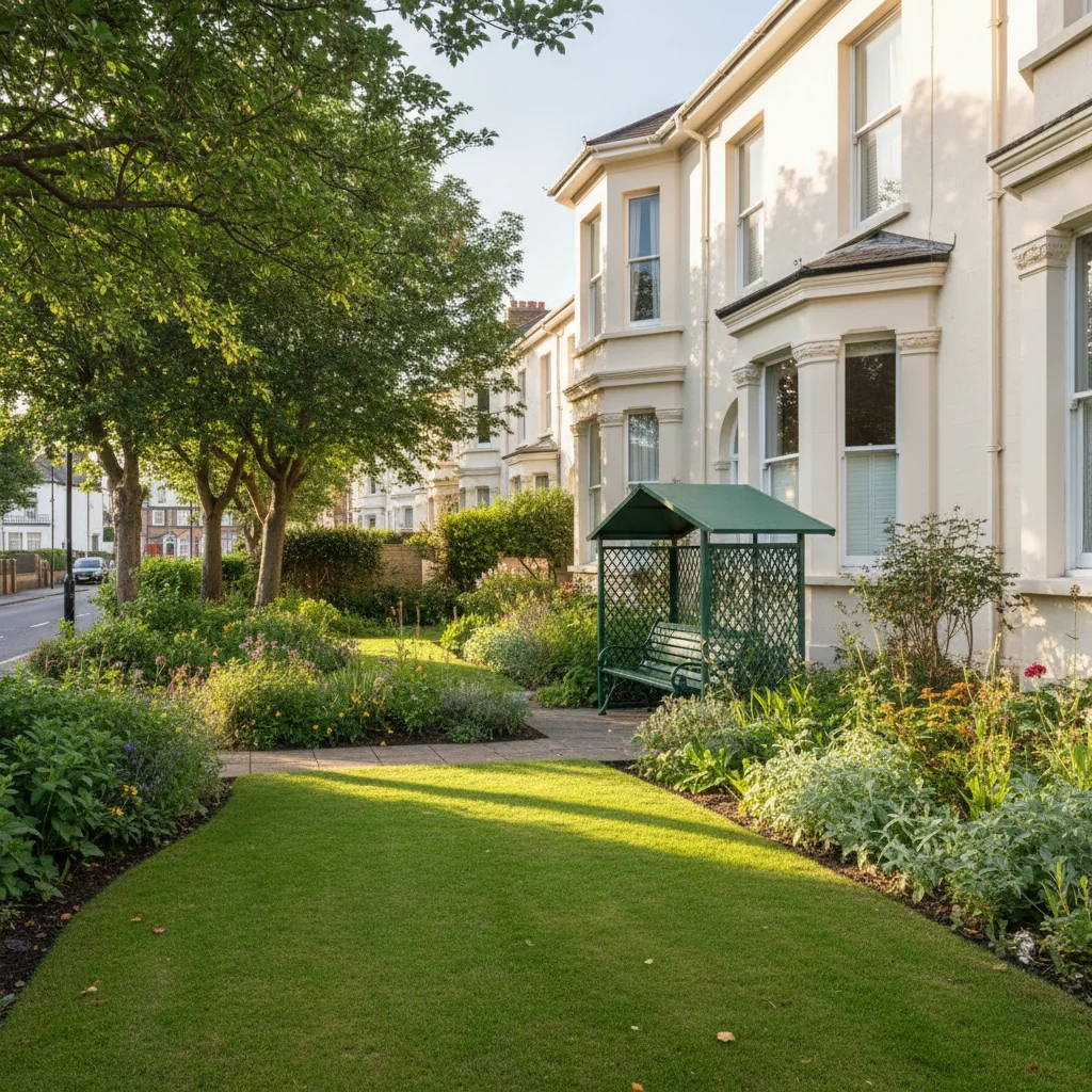 The garden and sitting area at Treetops, Cliftonville